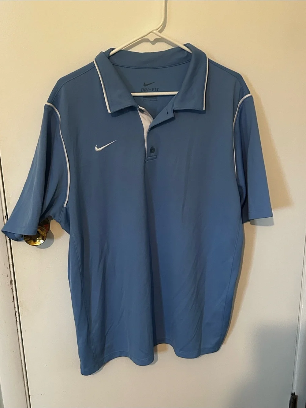 Nike Light Blue Polo with White Trim L